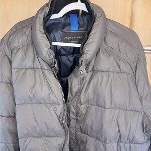 Andrew Marc Men's Gray Puffer Jacket- small snag on the front (see photo)